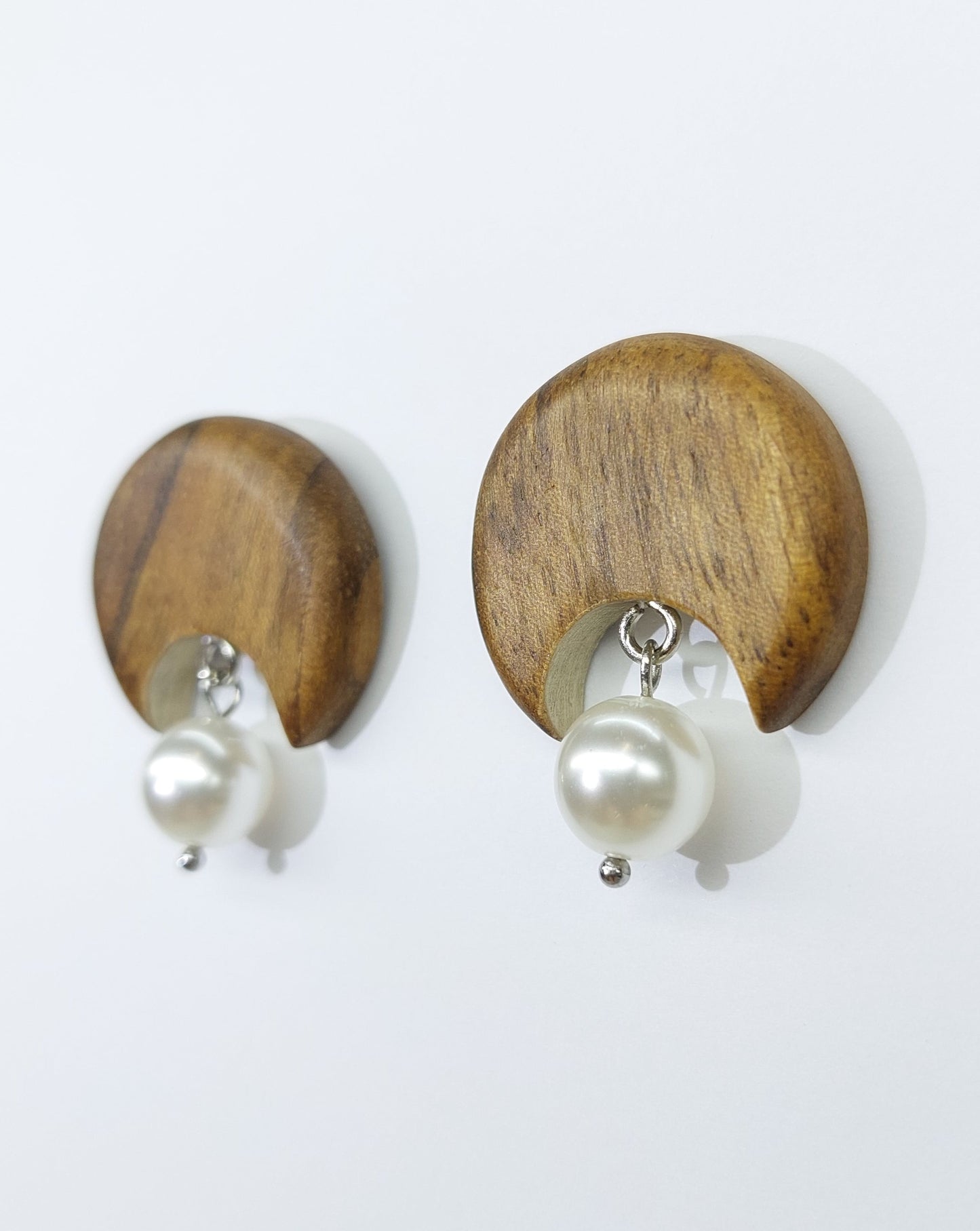 Celestial moon pearl studs