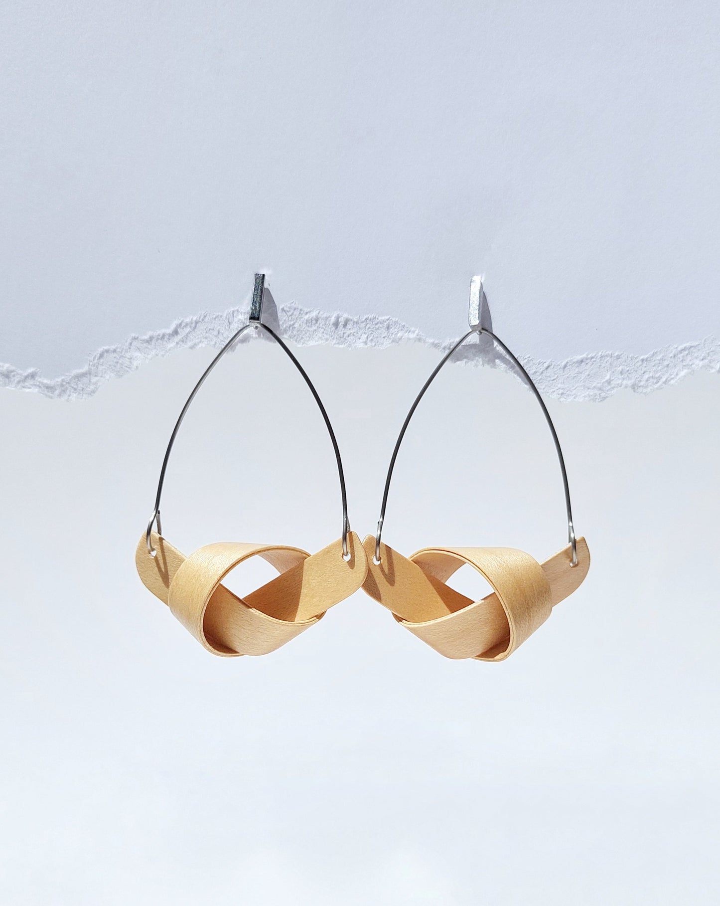 Wire arch hoop dangle earrings